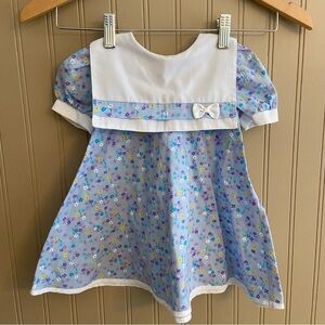 Vintage 100% Cotton Cherokee Baby Floral Bibbed Dress Baby Size 18 months